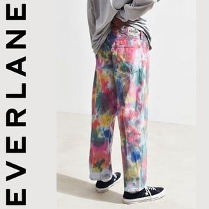 Upcycled  Everlane Tie Dyed Wide Leg Cargo Pants